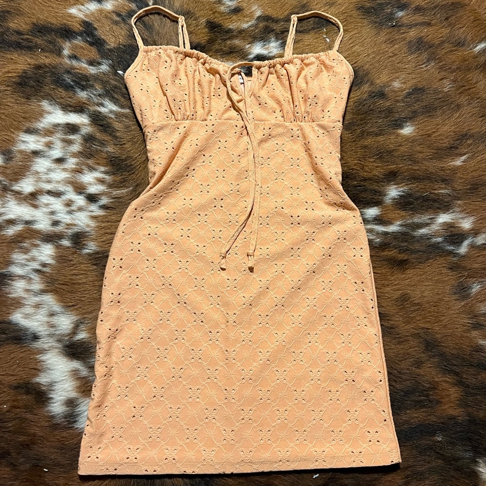 Peach Eyelet Sundress